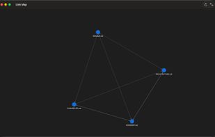 Link map of the connections between documents, with broken links flagged.