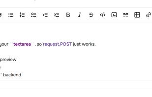 Hybrid WYSIWYG mode: headings, bold and lists render as you type while the raw Markdown stays visible underneath, so you always know what will be saved.
