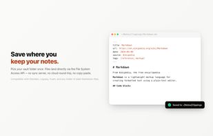 Save straight into a local folder or Obsidian vault via the File System Access API — no copy-paste, no cloud.