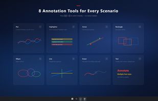 MarkerOn annotation tools including pen, highlighter, arrow, shapes, eraser, text, colors, and stroke controls.