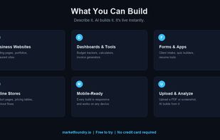 40+ ready-to-build templates organized by goal — Get a Job, Start Freelancing, Launch a Business