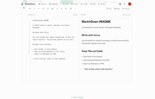 Markdown Online editor with live preview and export tools.