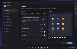 A theme for your boxes, with a live preview: accent color, opacity, corners, shadow and border.
