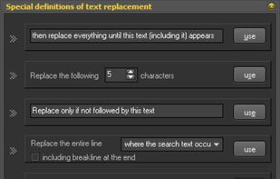 Special definitions of replacement