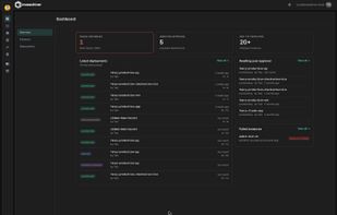 Dashboard: failed instances, changes awaiting approval, and recent deployments across every project.