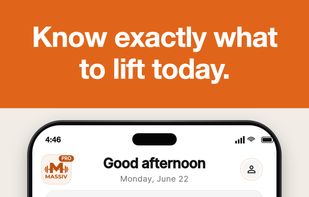 Today: Today’s scheduled workout with exercises, targets, and progression updates.