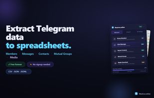 Extract Telegram members, messages, contacts, and media to spreadsheets.