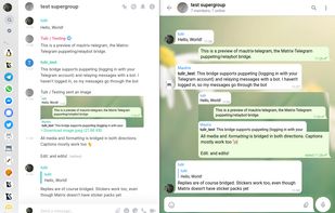 mautrix-telegram screenshot 1
