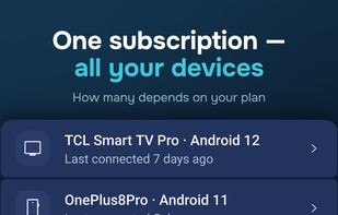 Devices on one subscription, sign in on a TV with a code