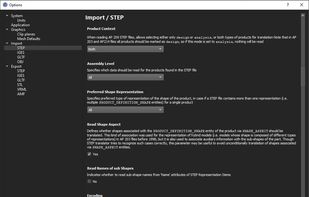 Application settings with detailed descriptions