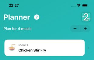 Screen to plan your meals for the week