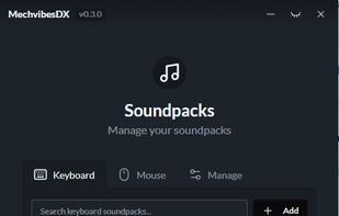 Sound pack selection, can be downloaded from internet or directly from app