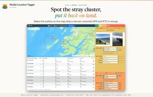 Fix a wrong location: spot the stray cluster on the map, select the outliers, drop a new pin, overwrite GPS and IPTC in one go.