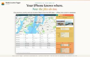 iPhone photos have coordinates but no place names: city, province, country and sub-location are filled in from the GPS data, offline.