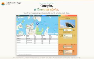 Cameras without GPS: search for the place, drop a pin, apply it to one file or to the whole shoot.