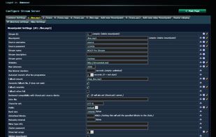 Stream server settings
