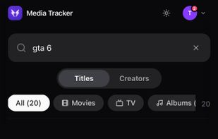 Search any title or creator and follow it to get release-date alerts.
