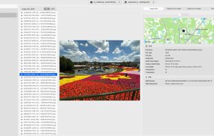 Main window with source, preview and metadata side by side.
