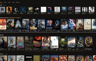 Home: one shelf across every connected service, with rails for what you were watching, music and podcasts.