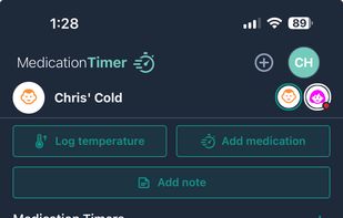 Care sessions allow you to track as-needed medications safely with clear indicators when medications can be administered again 