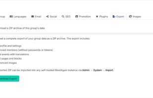 Organizers can export all group data at any time