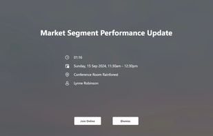 Full screen reminder