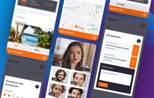 Make use of over 40 functionalities.  Design individualized banners as well as personal pop-ups or notifications from your sponsors. Assign a survey to a presentation or exhibit to check how well received they were. Also use polls to gather ratings or voting results from the participants.