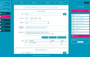 Writing minutes with Meetniq