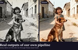 Real output: black-and-white street photo colorized by the AI pipeline
