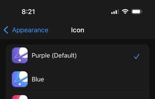 Settings - Custom Icon Page