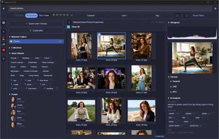 Automatic Face Recognition and AI Smart Albums, processed locally on your PC.
