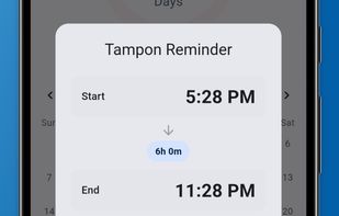 Tampon reminder screen