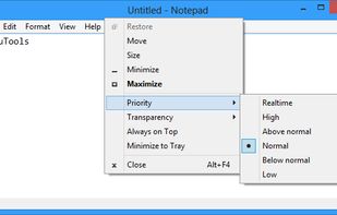 Example: Notepad running on Microsoft Windows 8 x64.