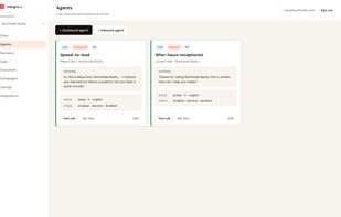 Inbound and outbound agents, live in one workspace.