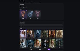 Preview of part of character creation