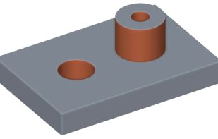 The same STL converted to STEP: MeshWeave returns 10 faces (7 planes, 3 cylinders); the hole measures 12.00 mm.