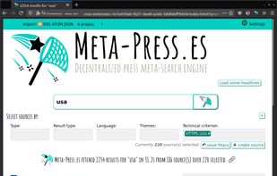 Upper screen with results