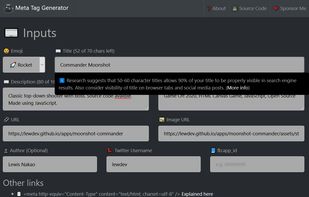 Helpful tool tips appear on each field providing insights and sources on making optimal choices.