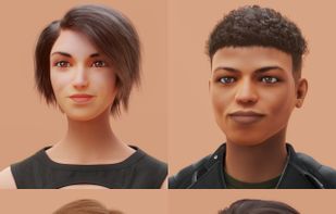Realistic and stylized cartoon avatar styles from the same selfie