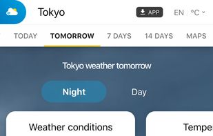 Tomorrow – A detailed hour-by-hour weather forecast for tomorrow.