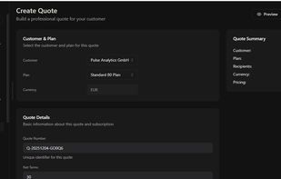 Creating a quote in Meteroid