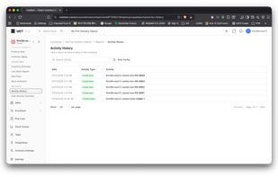 Activity history page