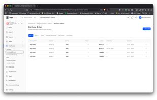 Purchase orders page