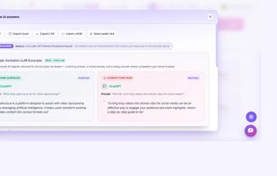 AI Visibility: verbatim answers from ChatGPT, Gemini, Perplexity and Claude showing where your brand surfaces and where competitors win.