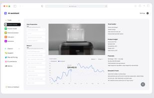 AI assistant for Amazon product decisions: demand, competition, margin, risks.
