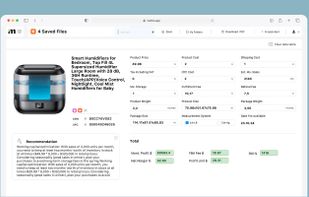 Amazon Profitability Calculator
Calculate product costs, Amazon fees, monthly profit, net margin, ROI, and profit per unit, with AI recommendations for inventory planning.