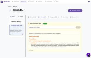 AI suggests CPT codes with clinical justifications from your note.  