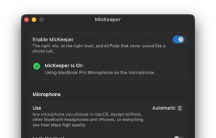 The settings window