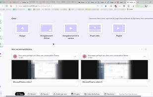 Home interface for Microsoft Stream