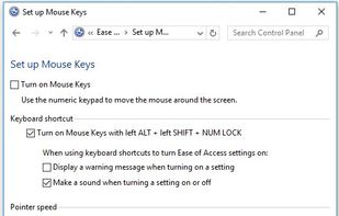 Microsoft Windows Mouse Keys screenshot 1
